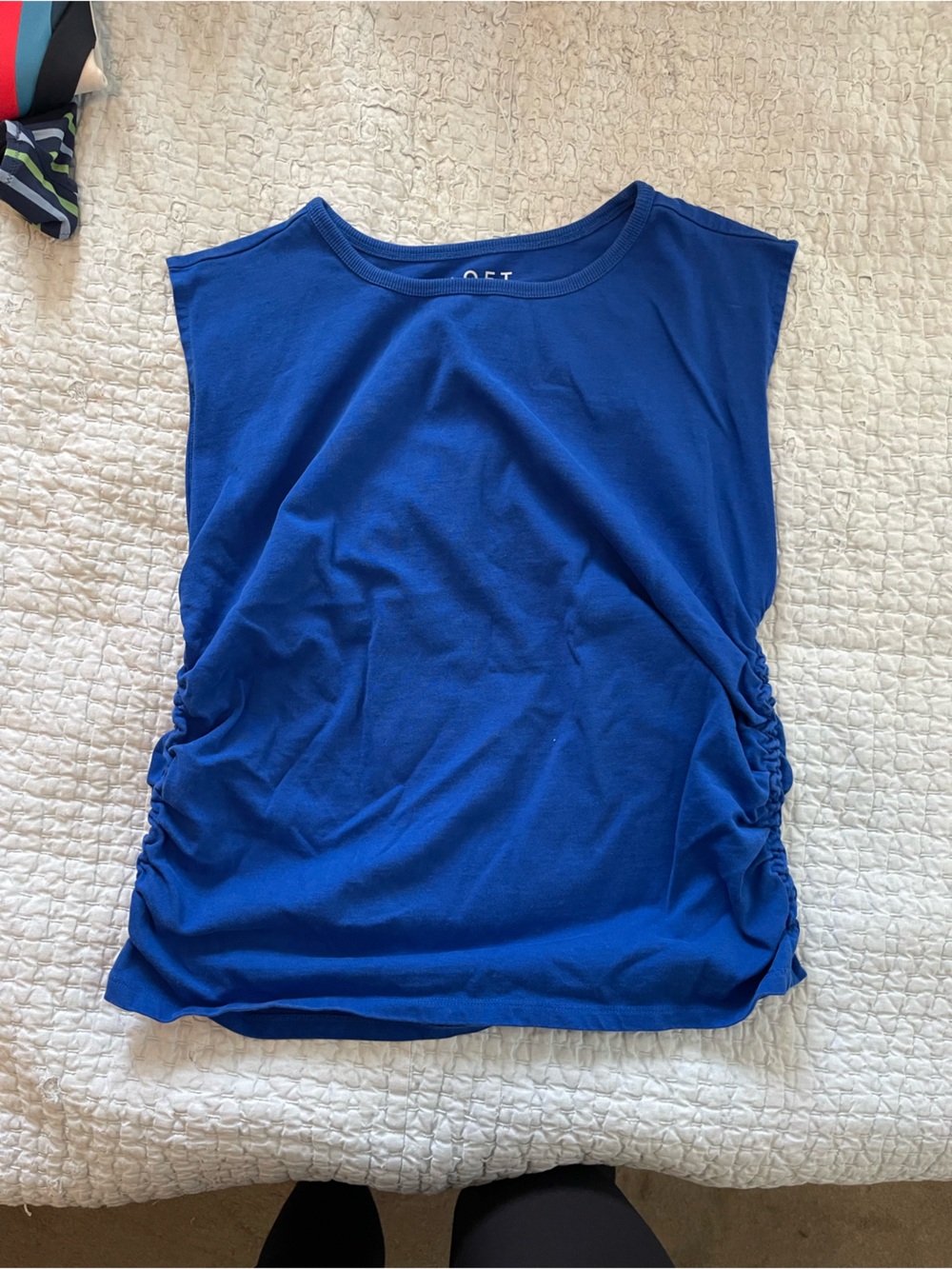 LOFT Sleeveless Side-Ruched Tank Top